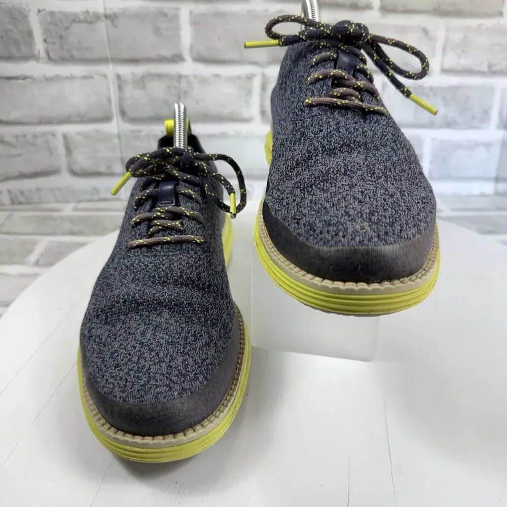 Cole Haan Original Grand Stitchlite Size 8 Gray and Yellow Comfort Oxford Shoes